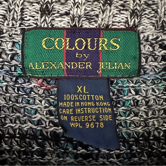VTG 80s Colours by Alexander Julian Pullover Sweater Size XL Eclectic Grandpa - Picture 3 of 10